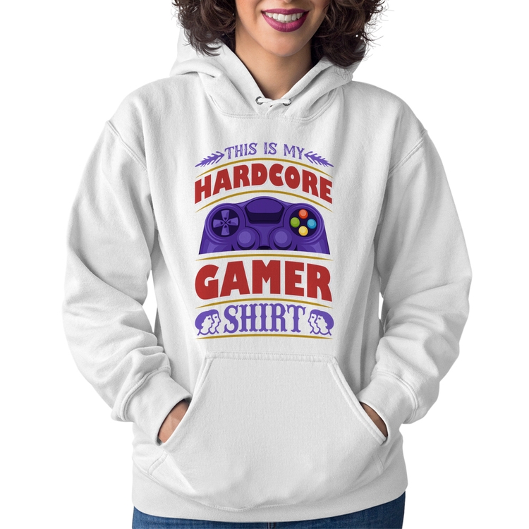 Moletom Feminino Hardcore Gamer - Branco
