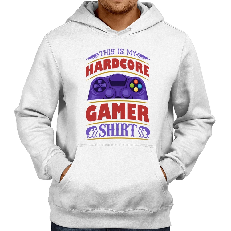 Moletom Hardcore Gamer - Branco