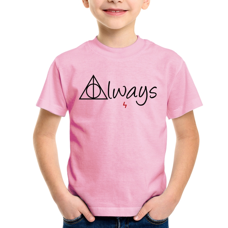 Camiseta Infantil Always - Rosa Bebê