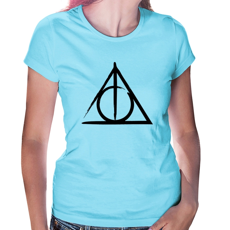 Baby Look Relíquias da Morte - Azul Bebê