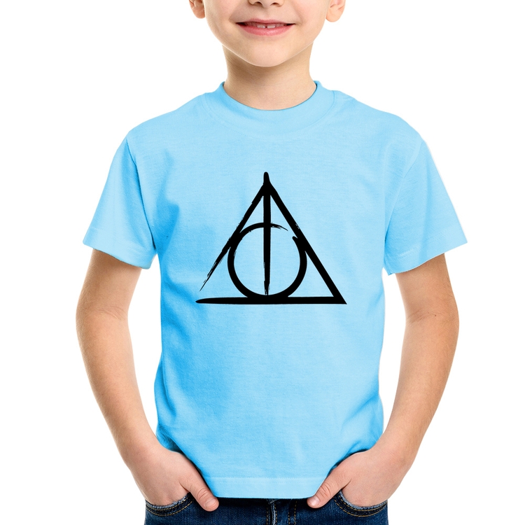 Camiseta Infantil Relíquias da Morte - Azul Bebê