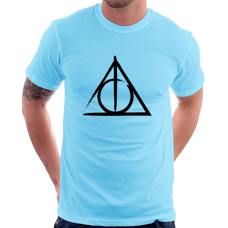 Camiseta Relíquias da Morte - Azul Bebê