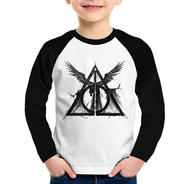 Camiseta Raglan Infantil The Tale of the Three Brothers Manga Longa