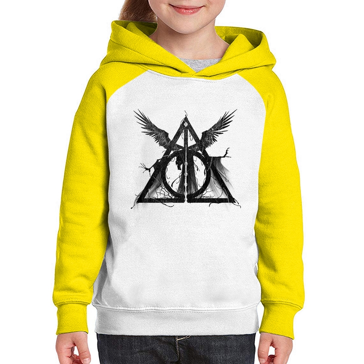 Moletom Infantil The Tale of the Three Brothers - Branco/Amarelo