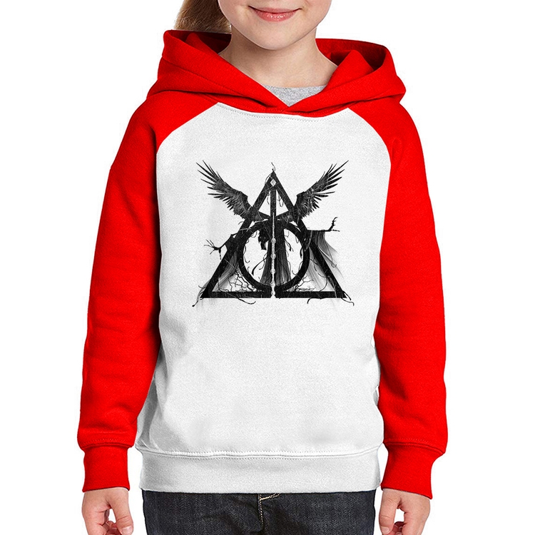 Moletom Infantil The Tale of the Three Brothers - Branco/Vermelho