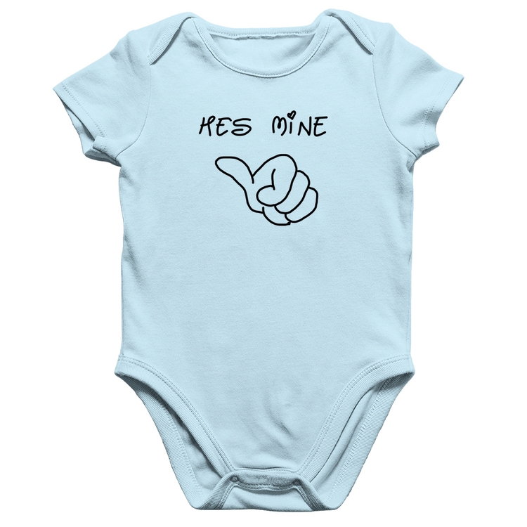 Body Bebê Algodão He's Mine - Azul Bebê