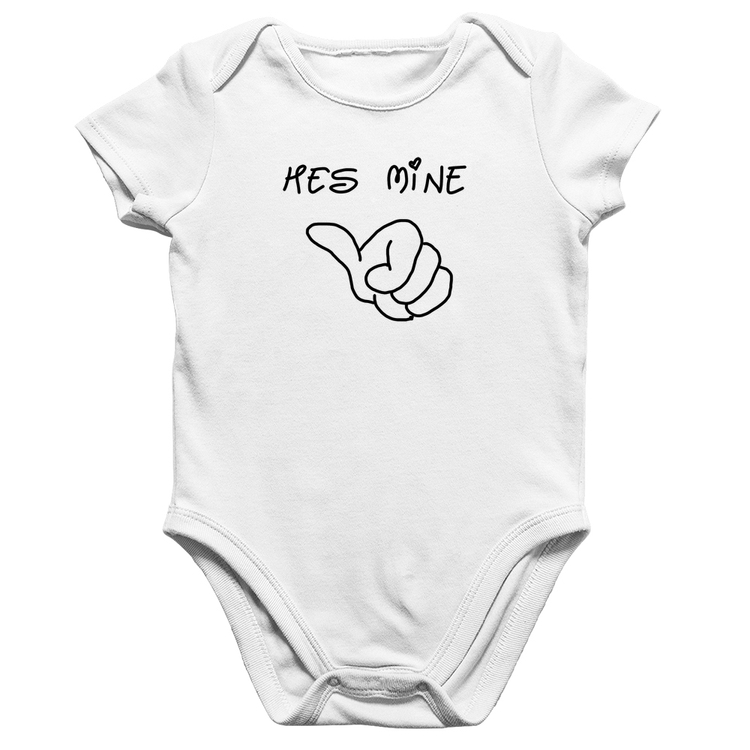 Body Bebê Algodão He's Mine - Branco