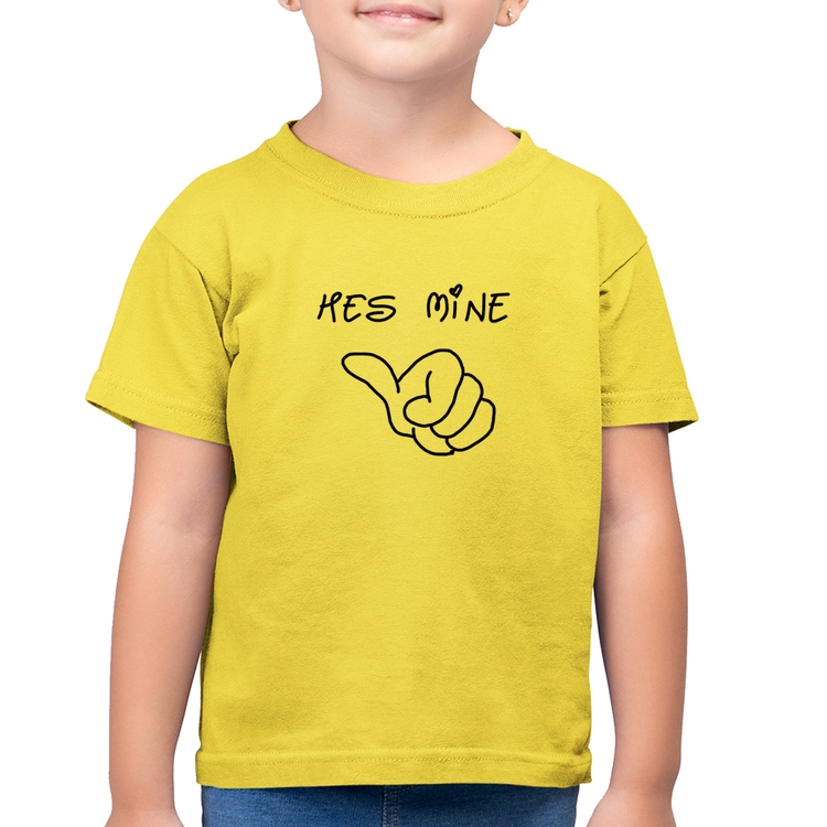 Camiseta Algodão Infantil He's Mine - Amarelo Canário