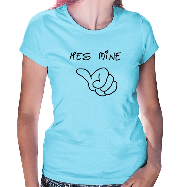 Baby Look He's Mine - Azul Bebê