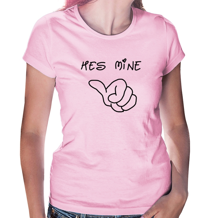 Baby Look He's Mine - Rosa Bebê