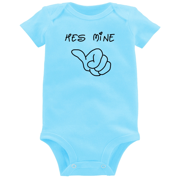 Body Bebê He's Mine - Azul Bebê