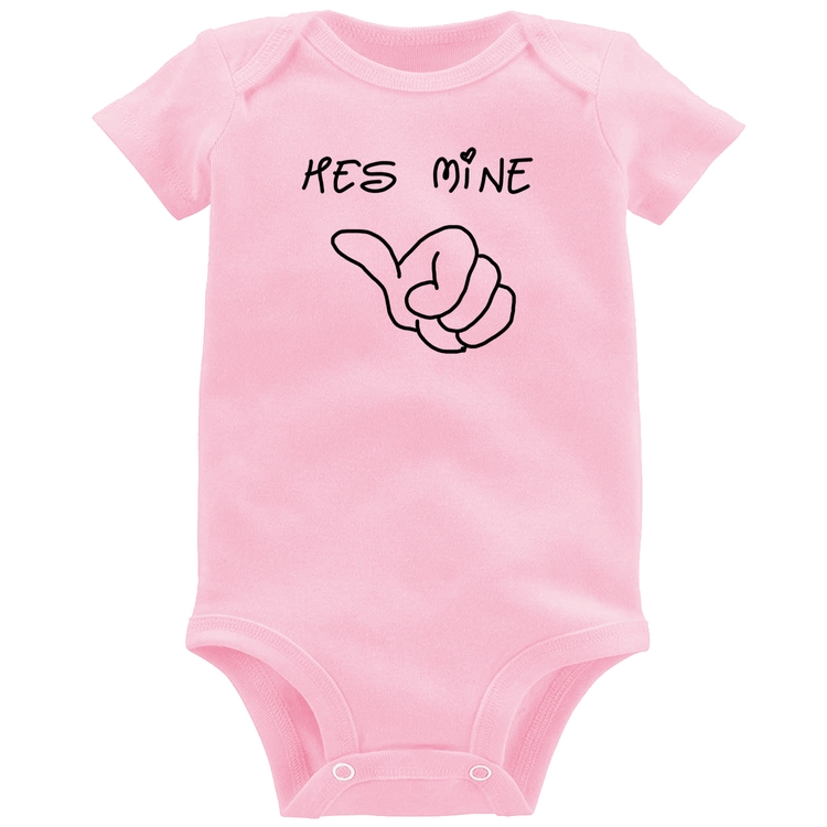 Body Bebê He's Mine - Rosa Bebê