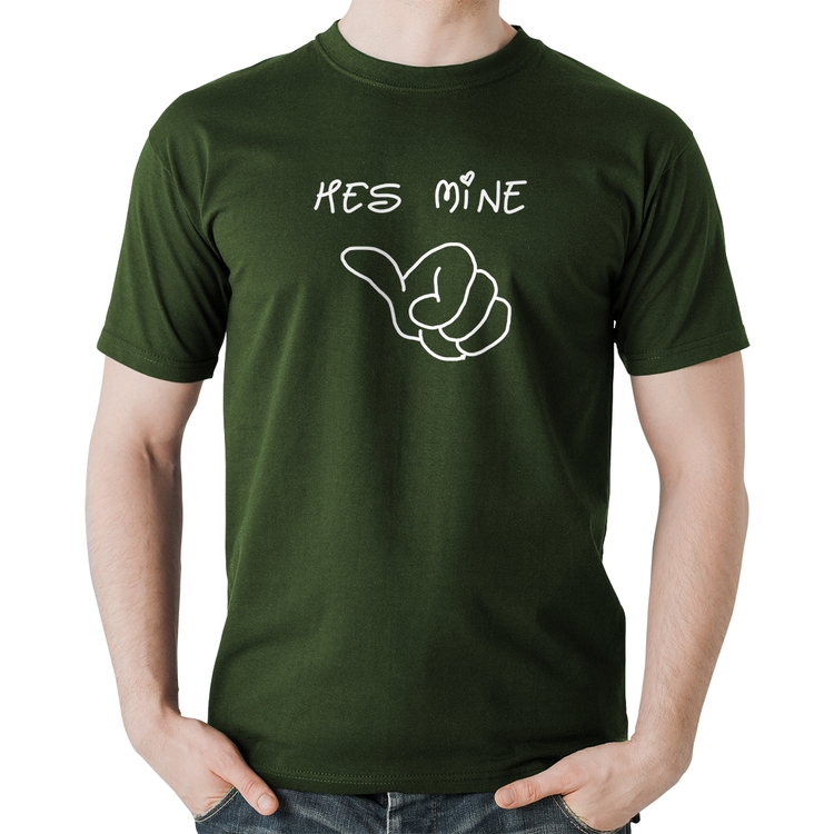 Camiseta Algodão He's Mine - Musgo