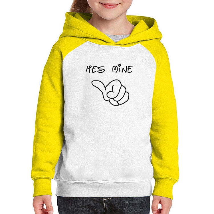 Moletom Infantil He's Mine - Branco/Amarelo