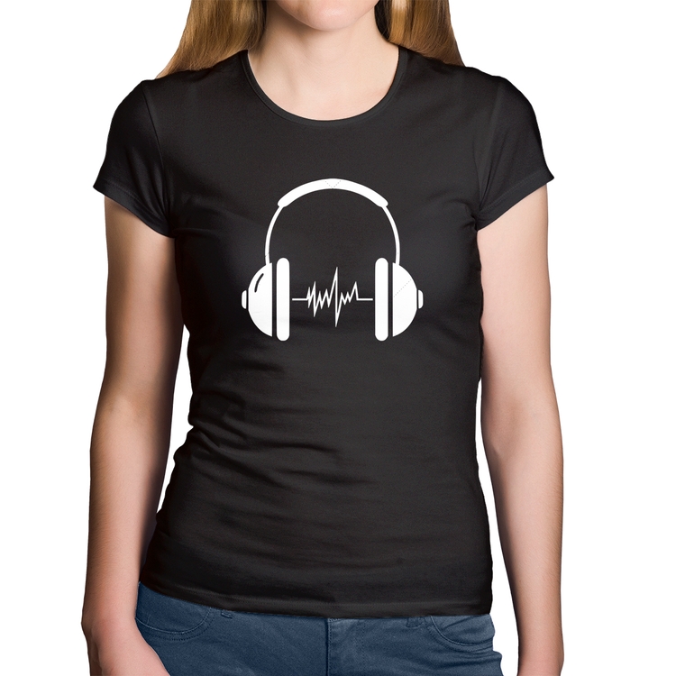 Baby Look Algodão Headphone Batimentos