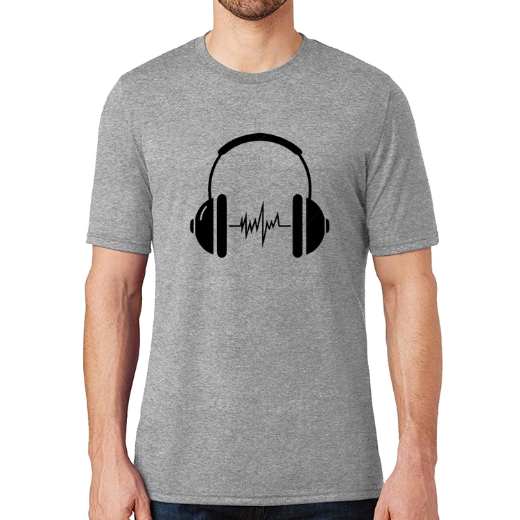 Camiseta Headphone Batimentos - Cinza