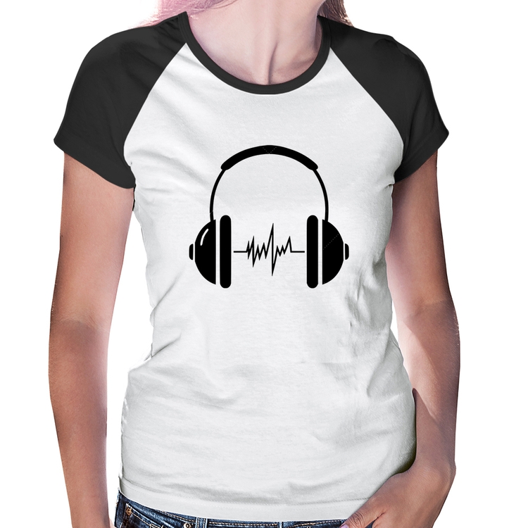 Baby Look Raglan Headphone Batimentos