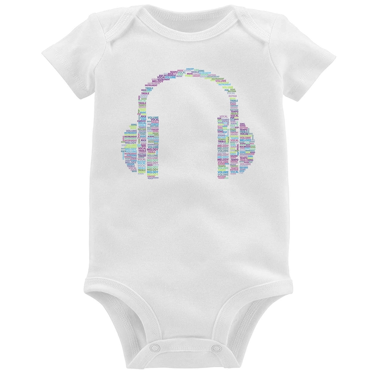 Body Bebê Headphone Palavras