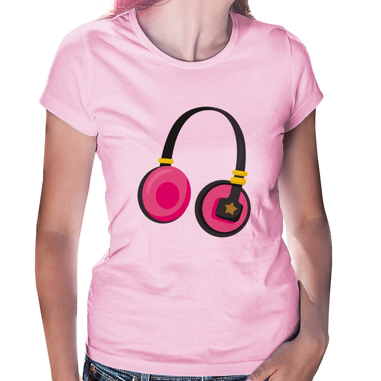 Baby Look Headphone Rosa - Rosa Bebê