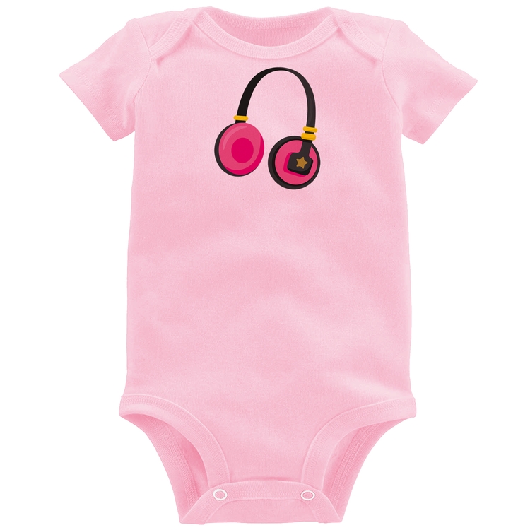 Body Bebê Headphone Rosa - Rosa Bebê