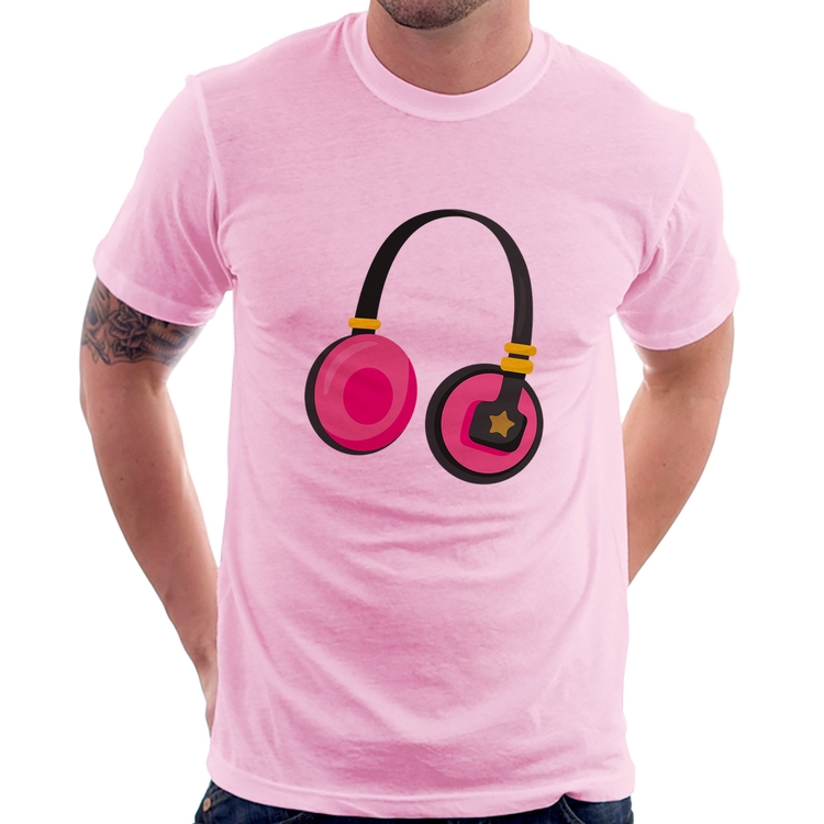 Camiseta Headphone Rosa - Rosa Bebê