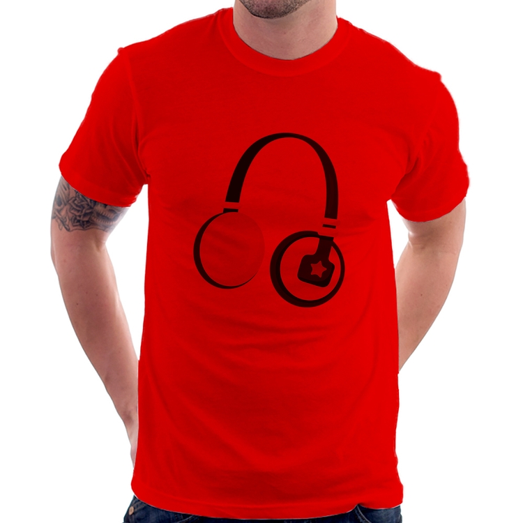 Camiseta Headphone Rosa - Vermelha