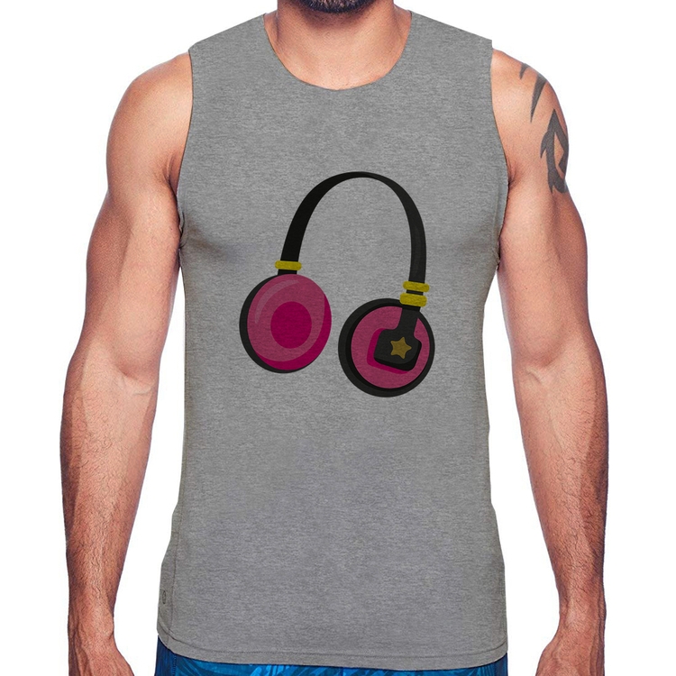 Regata Headphone Rosa - Cinza