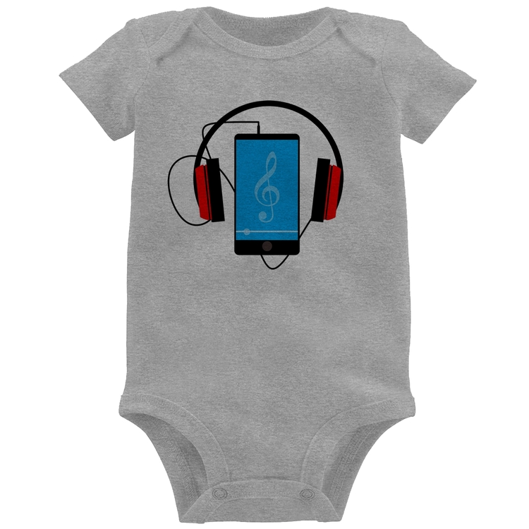 Body Bebê Headphone Smartphone - Cinza