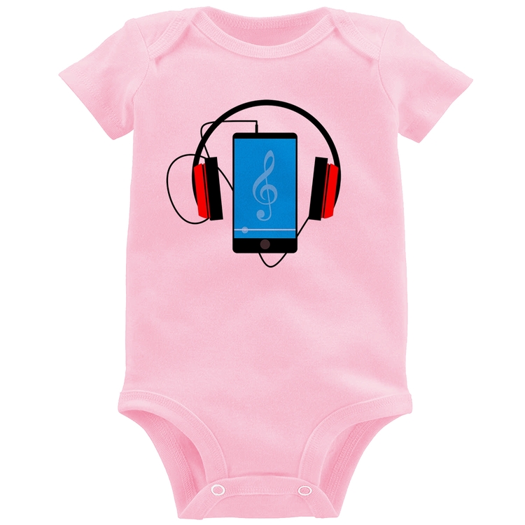 Body Bebê Headphone Smartphone - Rosa Bebê