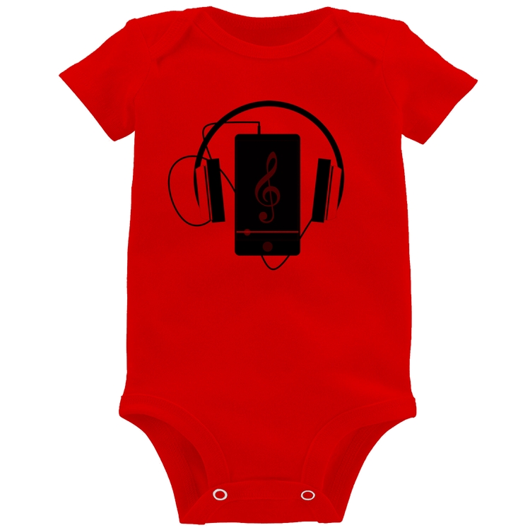 Body Bebê Headphone Smartphone - Vermelho