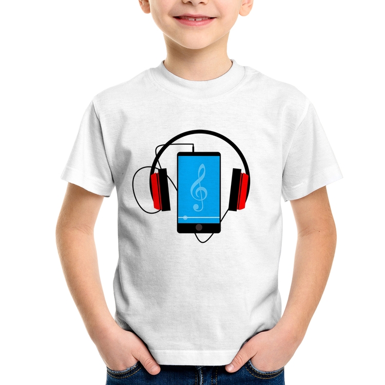 Camiseta Infantil Headphone Smartphone