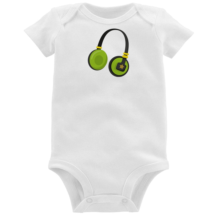 Body Bebê Headphone Verde