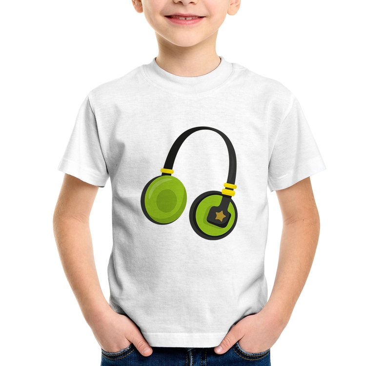 Camiseta Infantil Headphone Verde