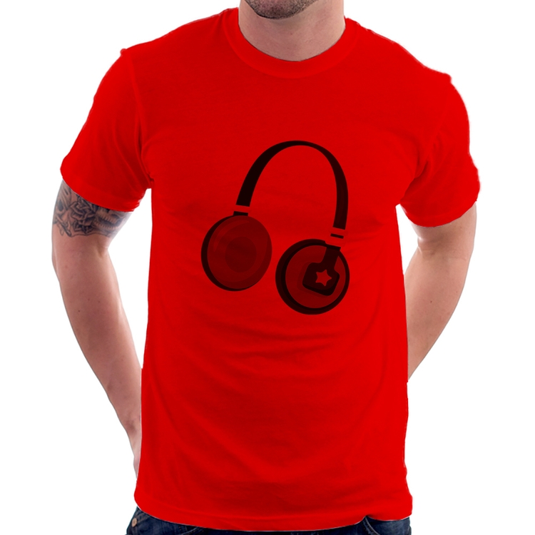 Camiseta Headphone Verde - Vermelha