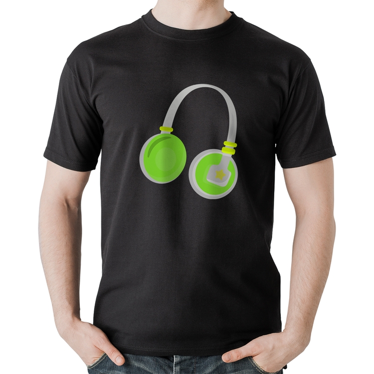 Camiseta Algodão Headphone Verde