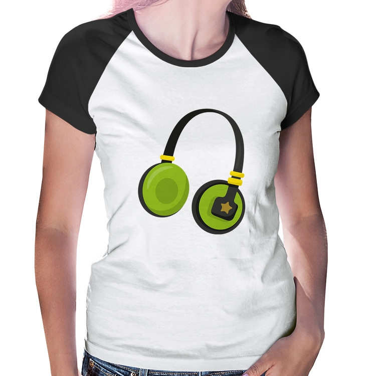 Baby Look Raglan Headphone Verde