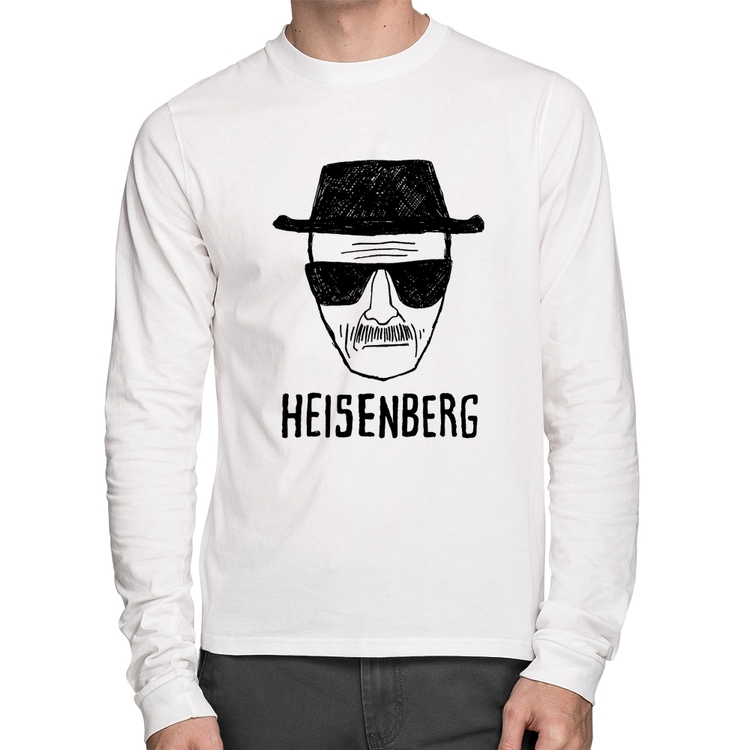 Camiseta Algodão Heisenberg Manga Longa - Branca