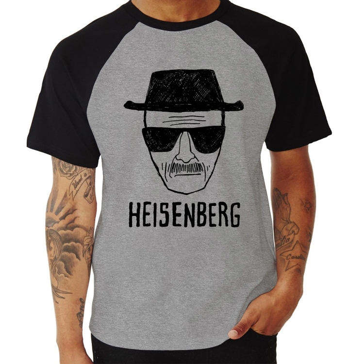 Camiseta Raglan Heisenberg - Cinza/Preto
