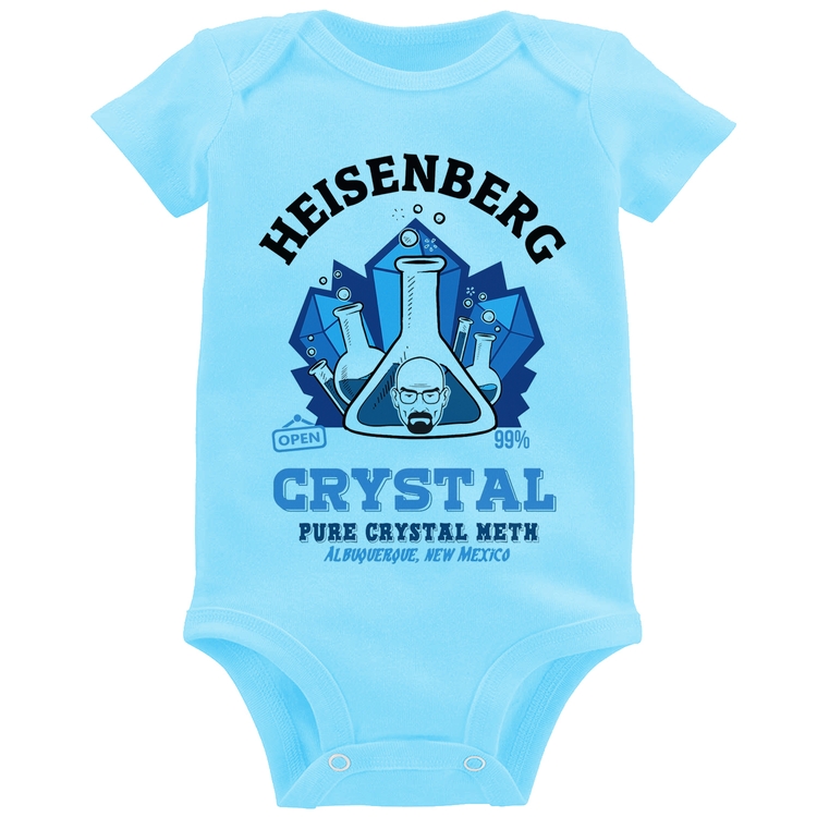 Body Bebê Heisenberg Crystal - Azul Bebê