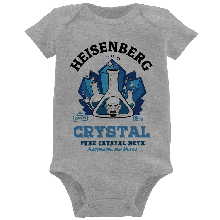 Body Bebê Heisenberg Crystal - Cinza
