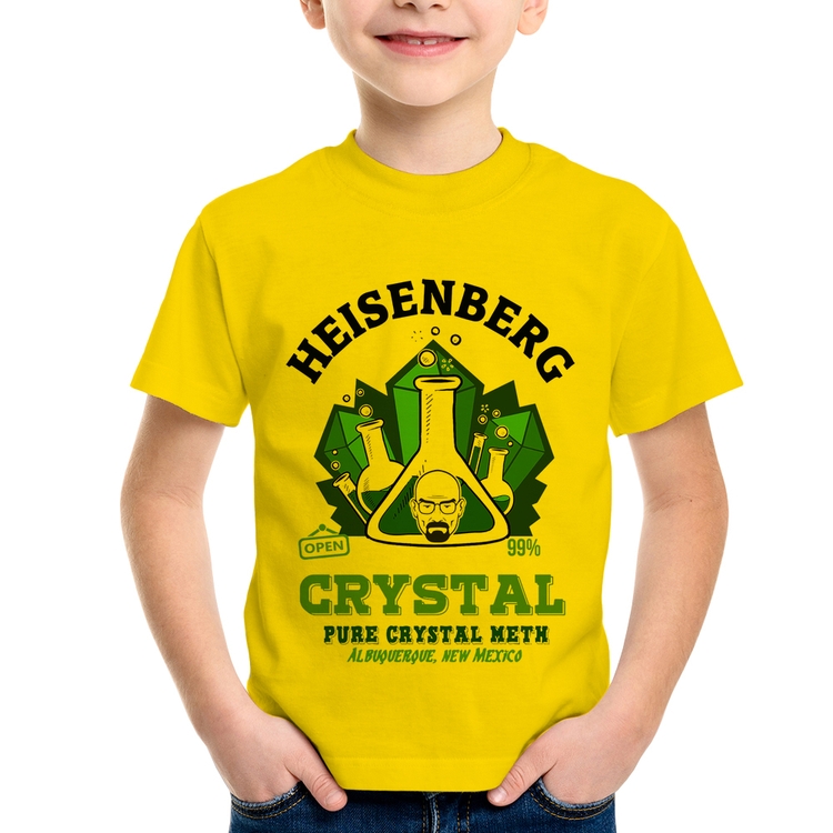 Camiseta Infantil Heisenberg Crystal - Amarela