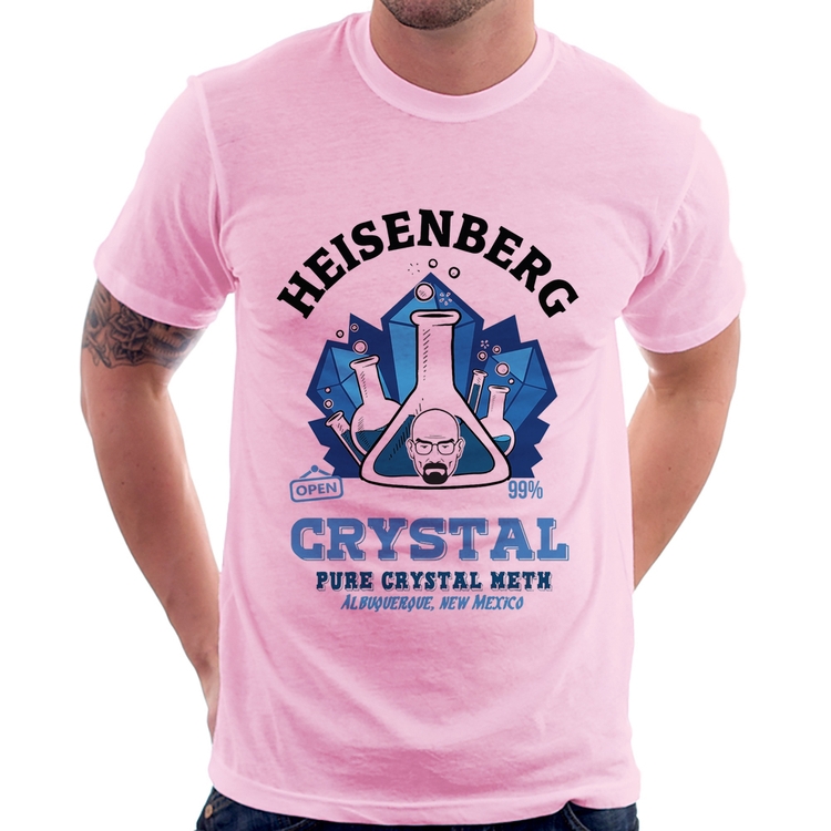 Camiseta Heisenberg Crystal - Rosa Bebê