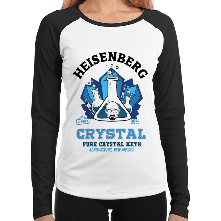 Baby Look Raglan Heisenberg Crystal Manga Longa