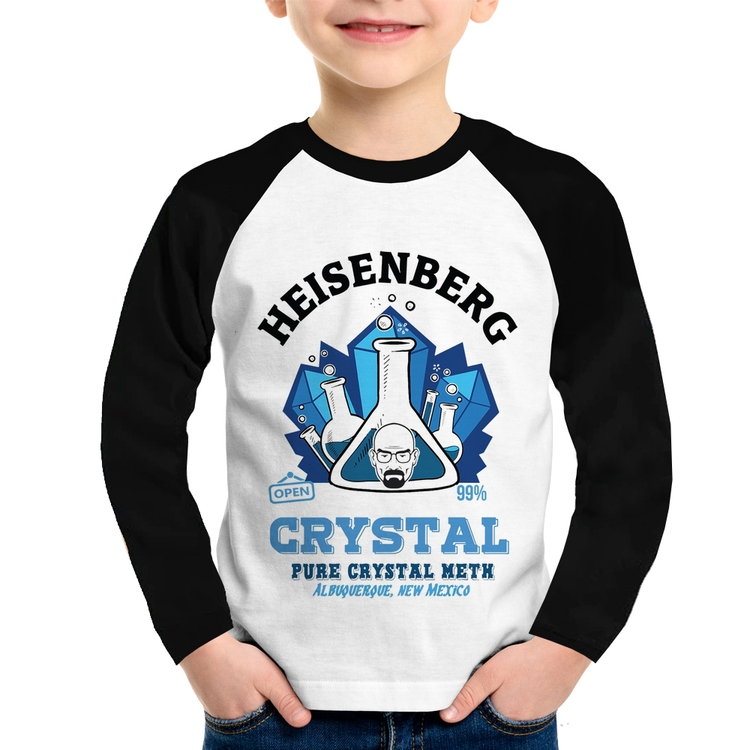 Camiseta Raglan Infantil Heisenberg Crystal Manga Longa