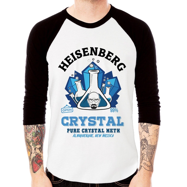 Camiseta Raglan Heisenberg Crystal Manga 3/4