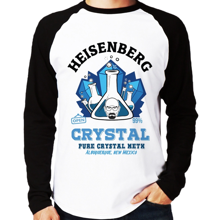 Camiseta Raglan Heisenberg Crystal Manga Longa