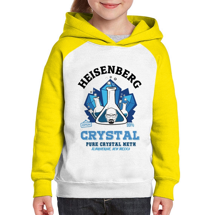 Moletom Infantil Heisenberg Crystal - Branco/Amarelo