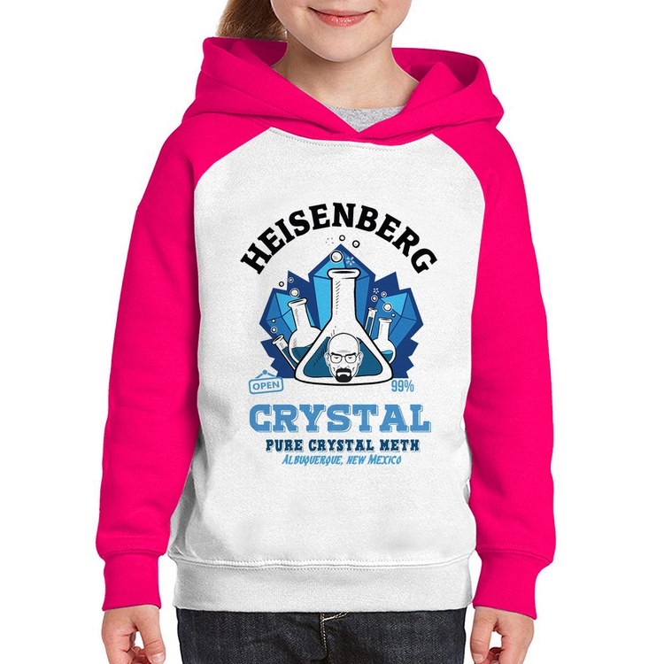 Moletom Infantil Heisenberg Crystal - Branco/Rosa