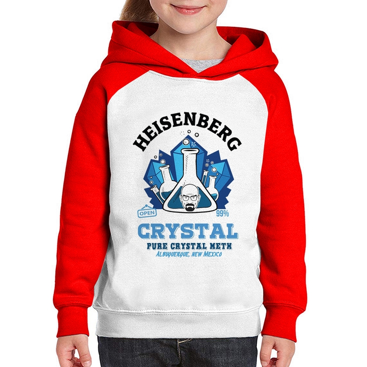 Moletom Infantil Heisenberg Crystal - Branco/Vermelho