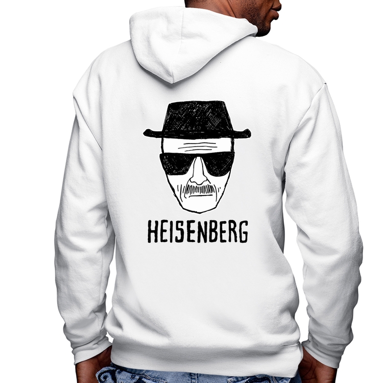 Blusa Moletom Heisenberg Masculina com Capuz e Zíper - Branca